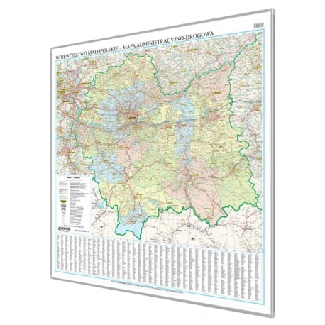 Małopolskie administracyjno-drogowa 102x102cm. Mapa magnetyczna.