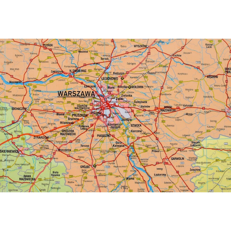 Mapa Do Wpinania Polska Adm-drog. 1:600tys. Wymiar 130x120cm. Meridian