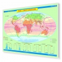 Świat strefy klimatyczna 160x120 cm. Mapa w ramie aluminiowej.