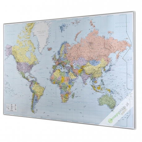 Świat polityczny - porty 139x90cm. Mapa do wpinania.