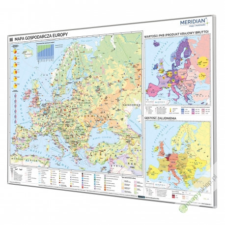 Europa gospodarcza 160x120cm. Mapa do wpinania.