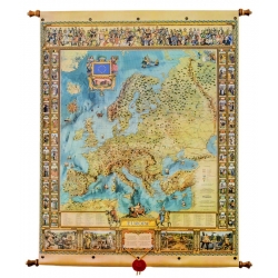 Europa ozdobna 97x121cm. Mapa ścienna.