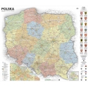 Polska Administracyjno-drogowa (tablice rejestracyjne) 104x94cm. Mapa ścienna.