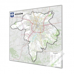 Rzeszów - plan miasta 140x142cm. Mapa magnetyczna.