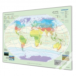 Świat - strefy klimatyczne 156x111cm. Mapa w ramie aluminiowej.