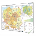 Polska - przemysł i energetyka 156x111cm. Mapa w ramie aluminiowej.