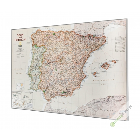 Hiszpania i Portugalia exclusive 86x57cm. Mapa do wpinania.