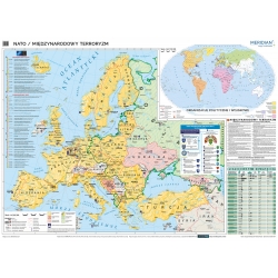 Europa, Świat, NATO 150x110cm. Mapa ścienna.