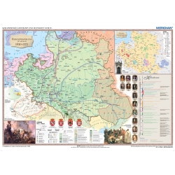 Rzeczpospolita Polska w XVII i XVIII w./Europa do połowy XVIII wieku 160x120cm. Mapa ścienna dwustronna.