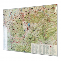 Beskidy (Beskid Śląski, Żywiecki, Mały, Beskidy Słowackie) 98x67cm. Mapa magnetyczna.