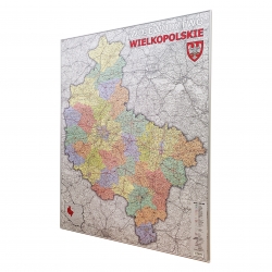 Wielkopolskie administracyjno-drogowa 114x150cm. Mapa do wpinania.