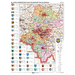 Śląskie administracyjna 160x120cm. Mapa ścienna.