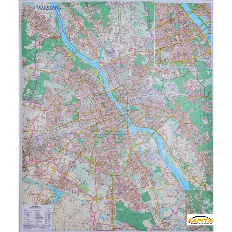 mapa ścienna warszawy Mapa ścienna Warszawa 1:26 tys.wymiar 100x116cm. Demart