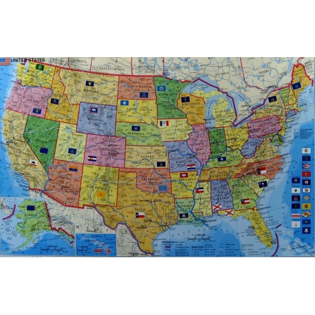 mapa scienna usa Mapa ścienna Stany Zjednoczone/USA kodowa 1:5,5mln wym105x61cm.Stiefel